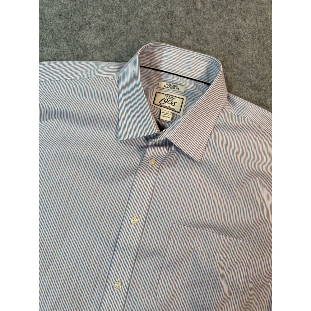 Jos. A. Bank 1905 Mens 16.5 36 Tailored Fit Non-Iron Striped Dress Shirt